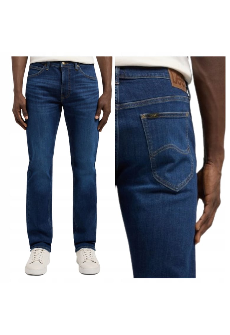 Blugi Barbati - Daren Zip Fly - Straight Fit - Talie Medie - Lungi - Fermoar - 5 Buzunare - Bumbac - W36-L30 US - Albastru