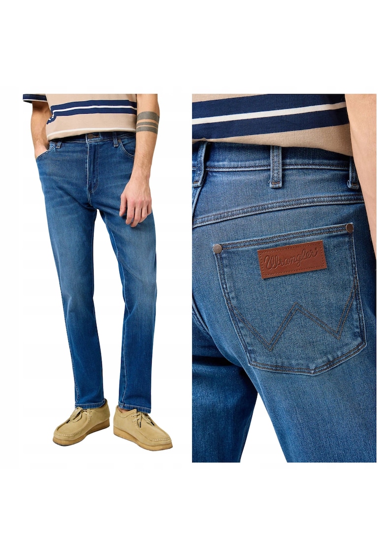 Blugi Barbati - River - Slim Fit - Talie Medie - Lungi - Fermoar - 5 Buzunare - Bumbac - W33-L34 US - Albastru