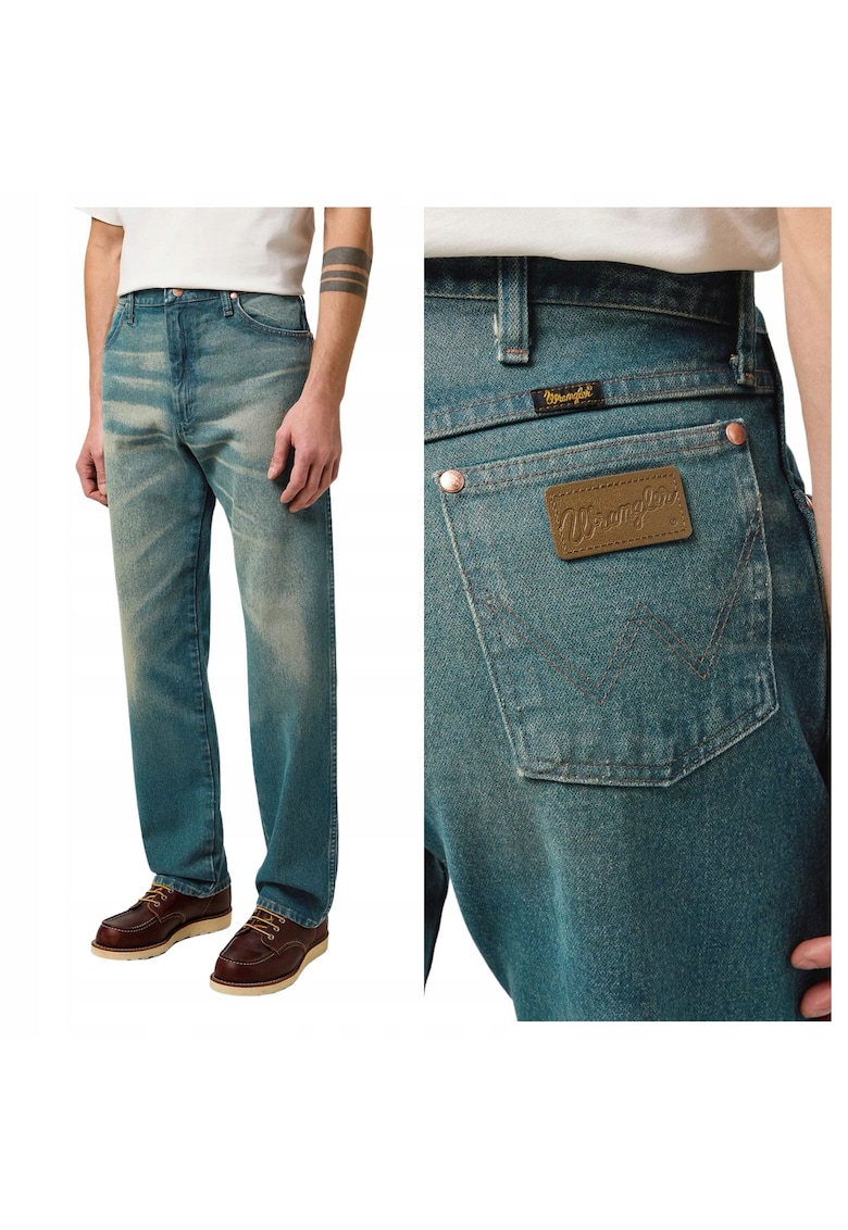 Blugi Barbati - 13MWZ - Straight Fit - Talie Medie - Lungi - Fermoar - 5 Buzunare - Bumbac - W33-L34 US - Albastru