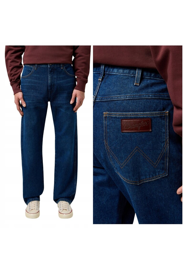 Blugi Barbati - Frontier - Fit - Talie Medie - 5 Buzunare - Ferwfwqqmoar - Lungi - Bumbac - Albastru