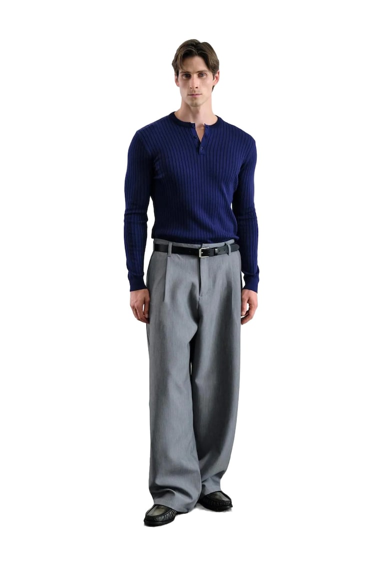 Pantaloni barbati - picior larg - gri - Gri