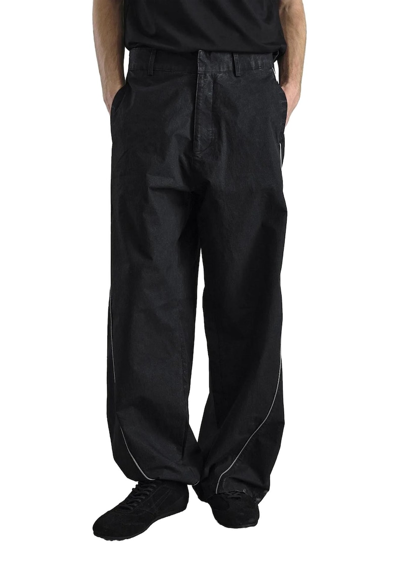 Pantaloni barbati - Baggy Fit - talie normala - negru - bumbac