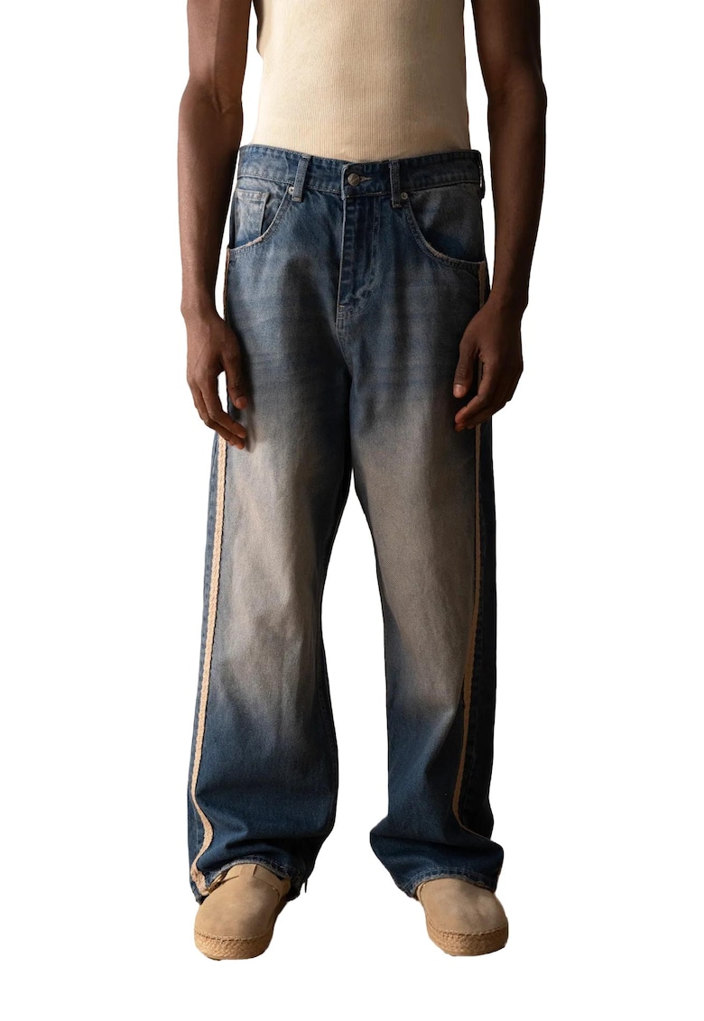 Blugi barbati - Baggy Fit - talie normala - bumbac - albastru