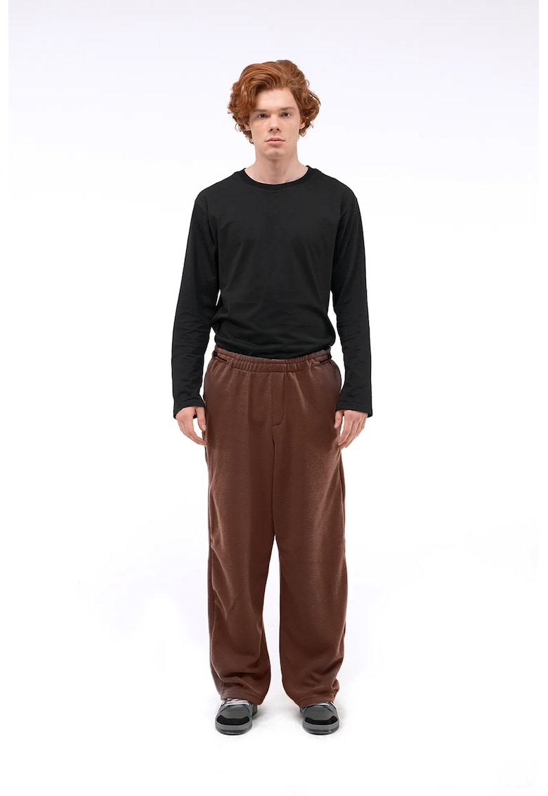 Pantaloni barbati - croiala relaxata - picior bumbac/poliester - Maro