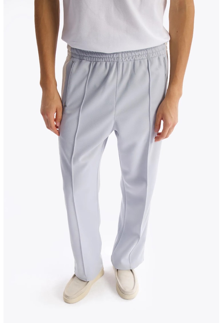 Pantaloni barbati - Regular Fit - talie elastica - gri - poliester