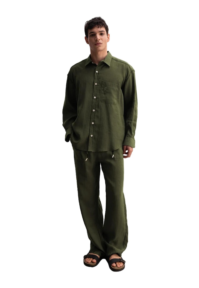 Pantaloni barbati - kaki - lyocell/poliester