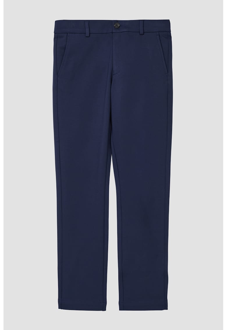 Pantaloni chino cu model uni - Bleumarin