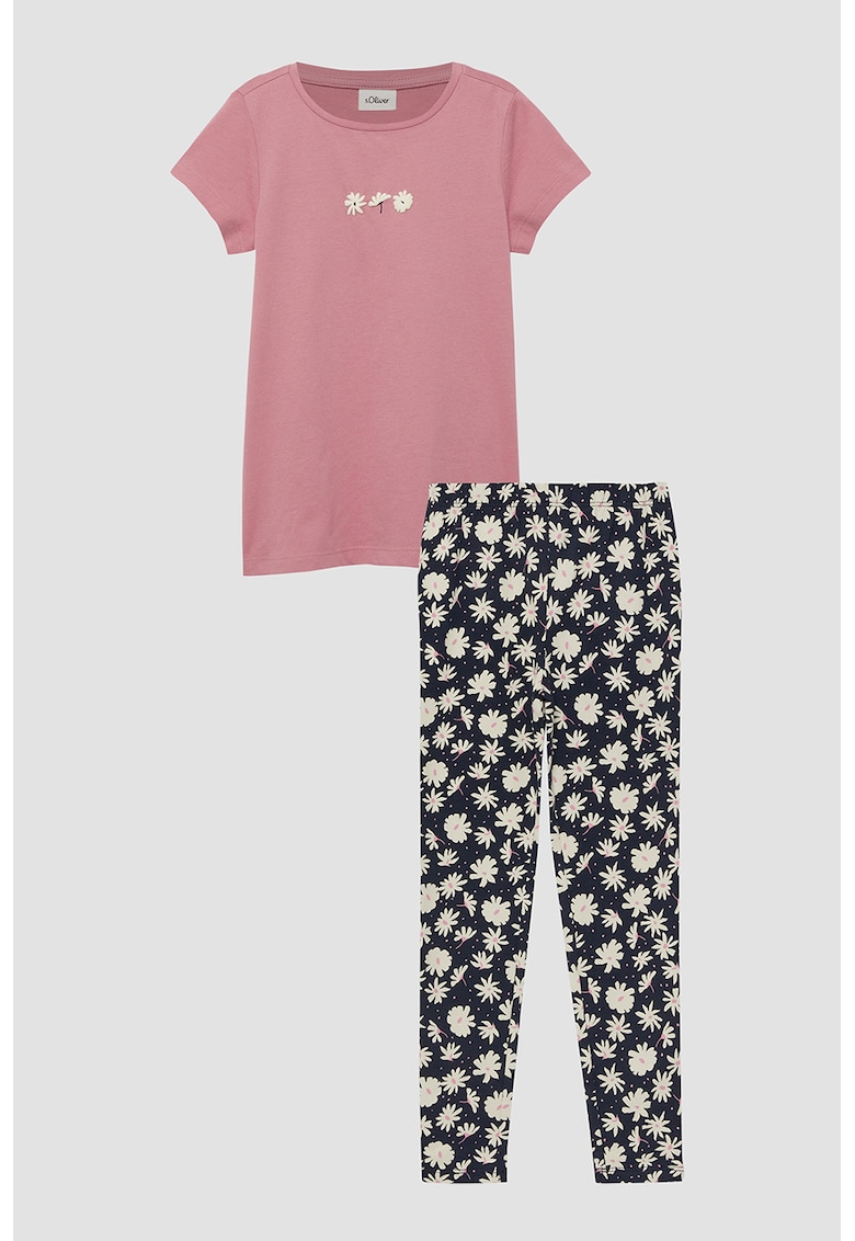 Set de tricou de bumbac cu model si colanti