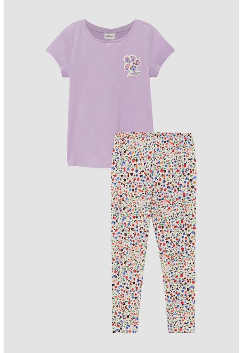 Set de tricou de bumbac cu model si colanti