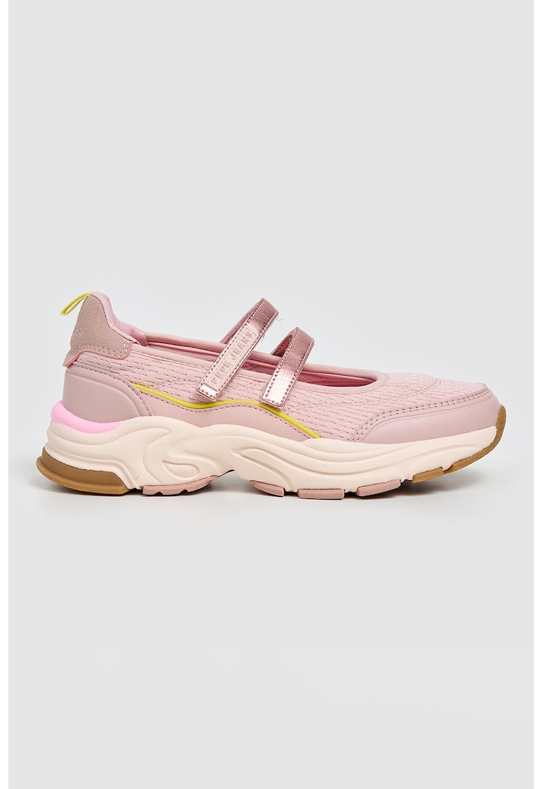 Pantofi sport Mary Jane demiwedge - Roz pastel/Roz prafuit