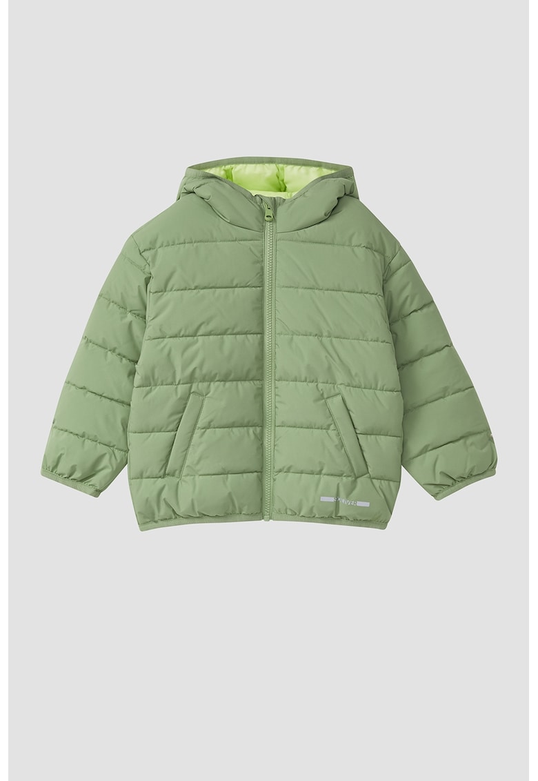 Jacheta matlasata cu gluga - Verde fistic
