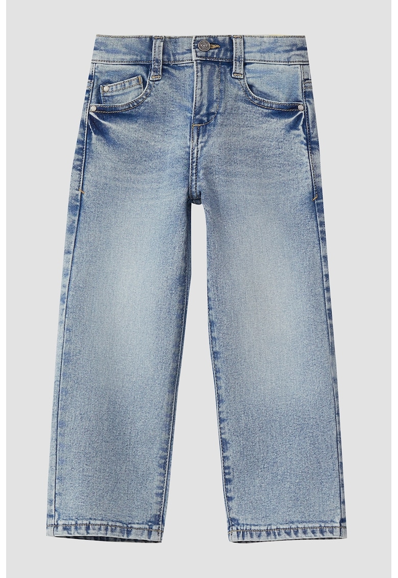 Blugi relaxed fit cu talie medie - Albastru deschis