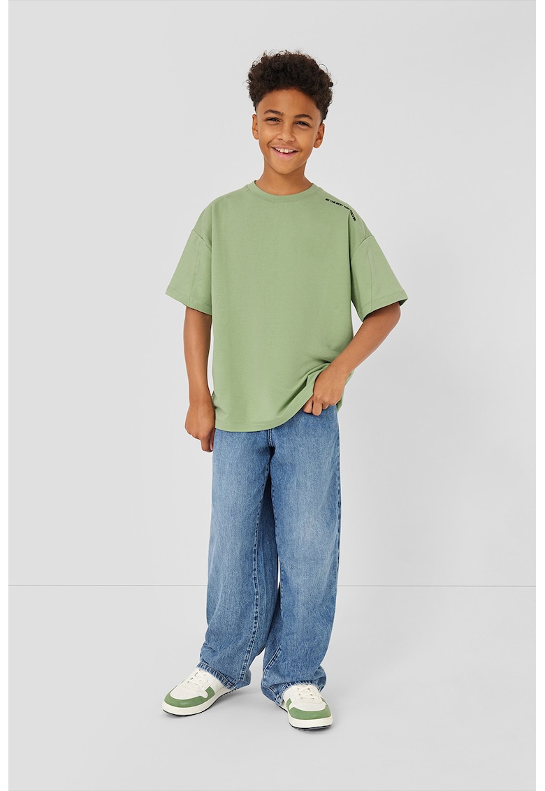 Tricou lejer cu maneci cazute - Verde pal