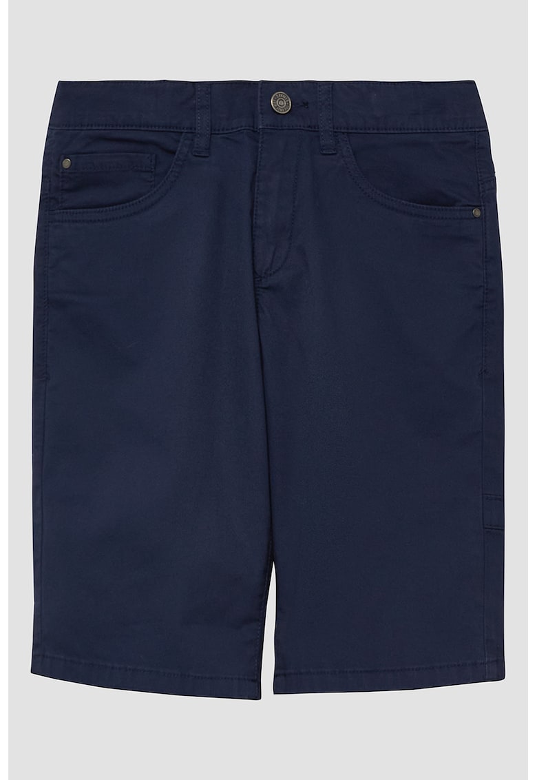 Pantaloni scurti din amestec de bumbac cu buzunare - Bleumarin