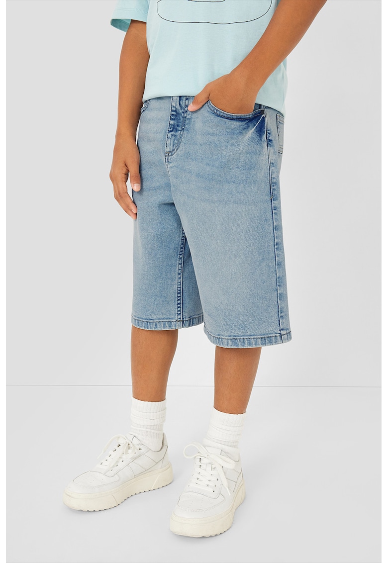 Bermude relaxed fit din denim - Albastru deschis