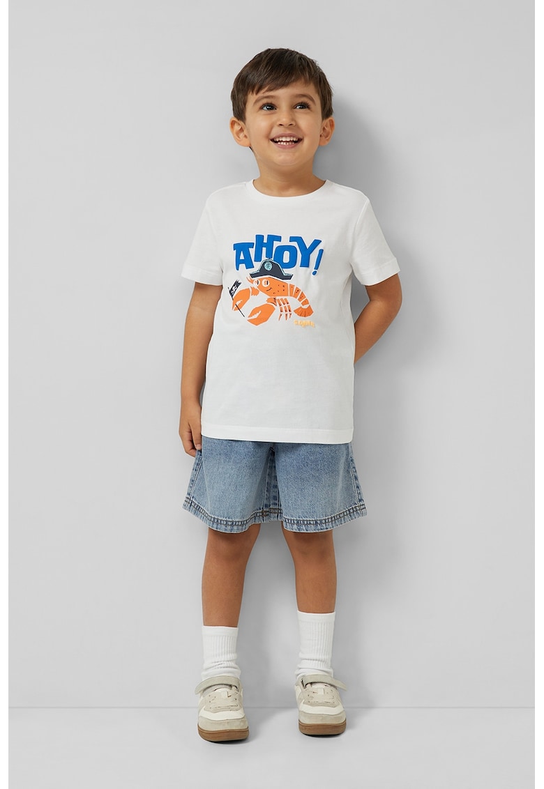 Tricou din bumbac cu model - Alb