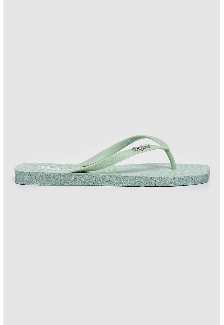 Papuci flip-flop cu logo metalic - Verde pal