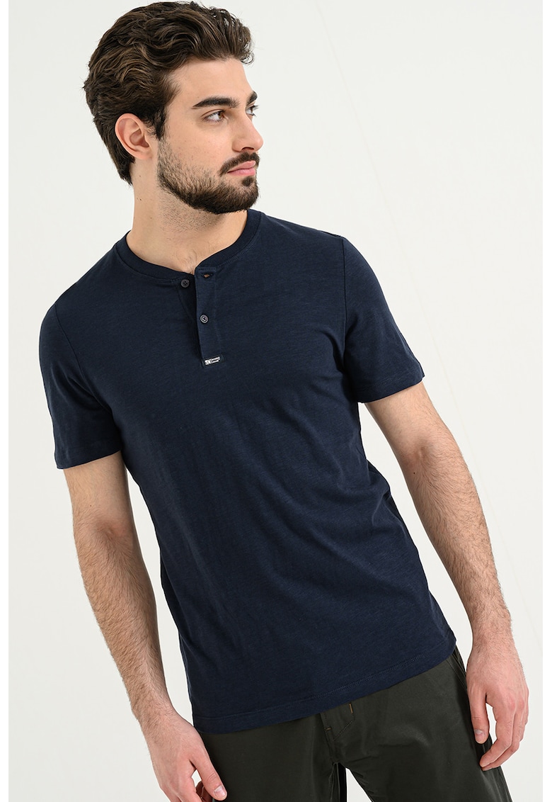 Tricou regular fit de bumbac - Bleumarin