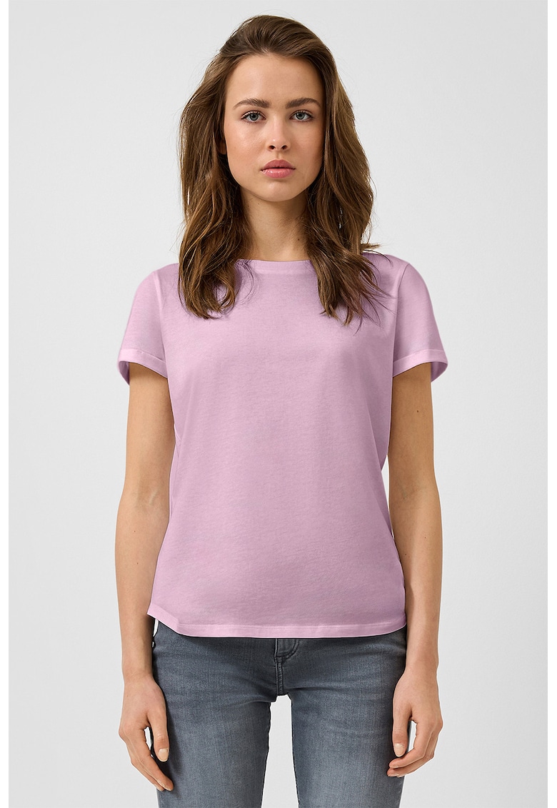 Tricou regular fit cu decolteu la baza gatului