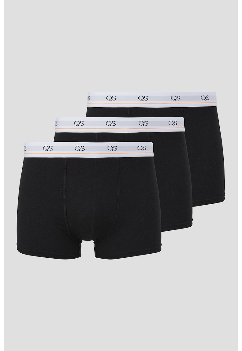 Set de boxeri din amestec de bumbac - 3 perechi - Negru/Portocaliu mandarina/Alb optic