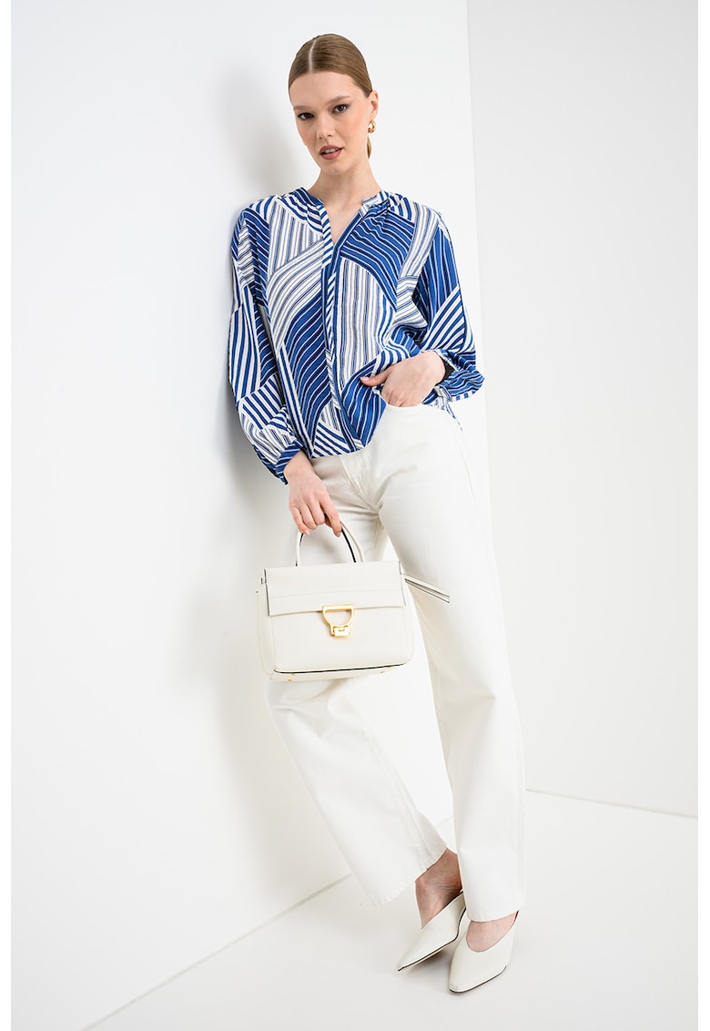 Camasa lejera cu dungi - Alb/Albastru