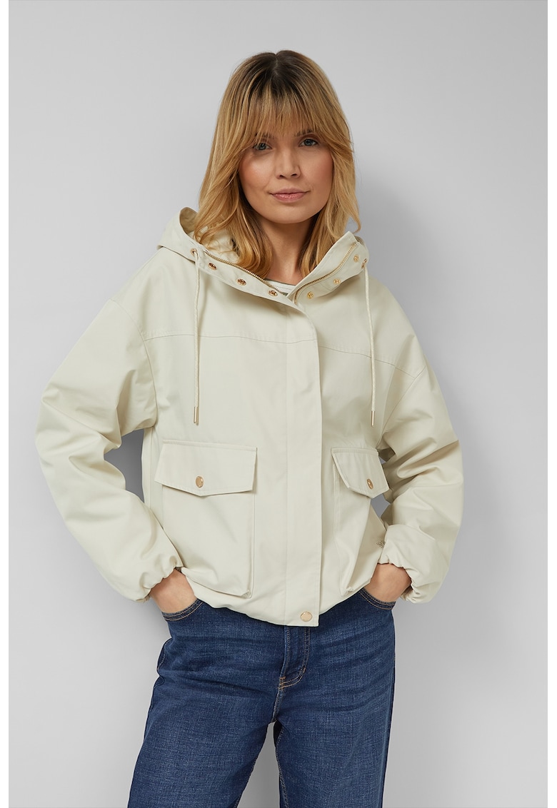 Jacheta usoara cu gluga - Alb murdar