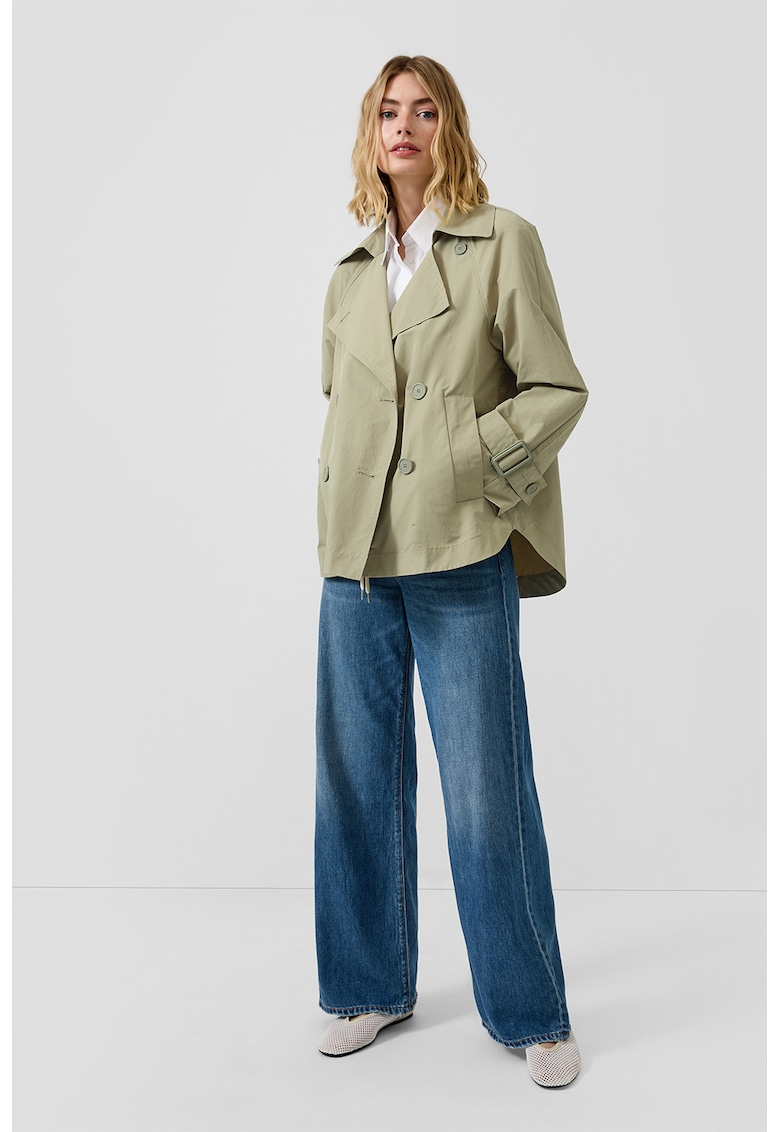 Trenci scurt cu buzunare - Verde pal