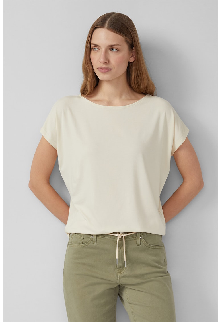 Tricou uni lejer - Crem