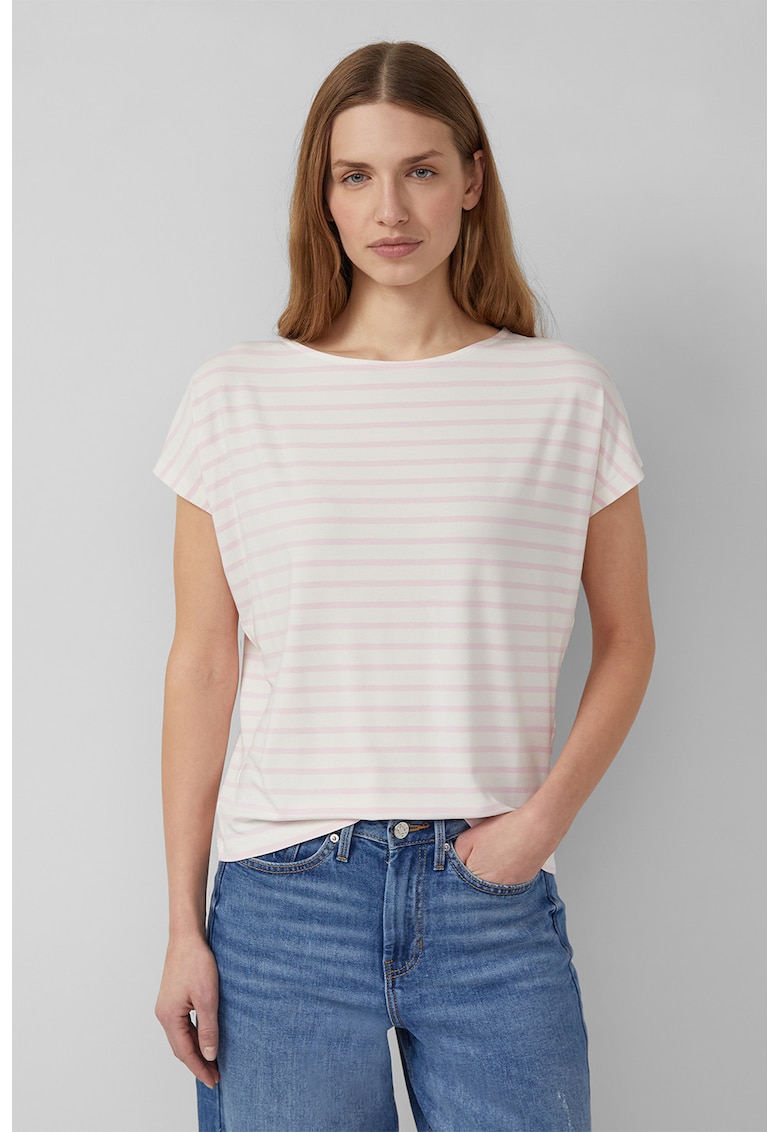 Tricou lejer cu imprimeu - Roz deschis/Alb murdar