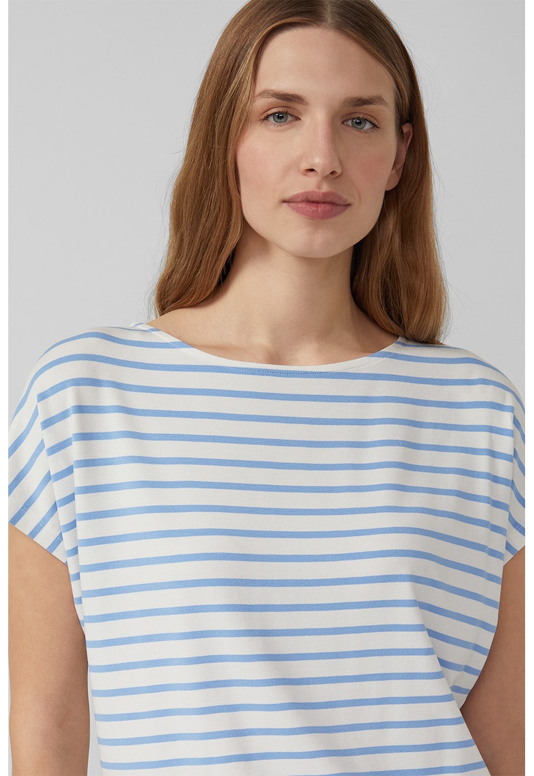 Tricou lejer cu imprimeu - Alb/Albastru deschis