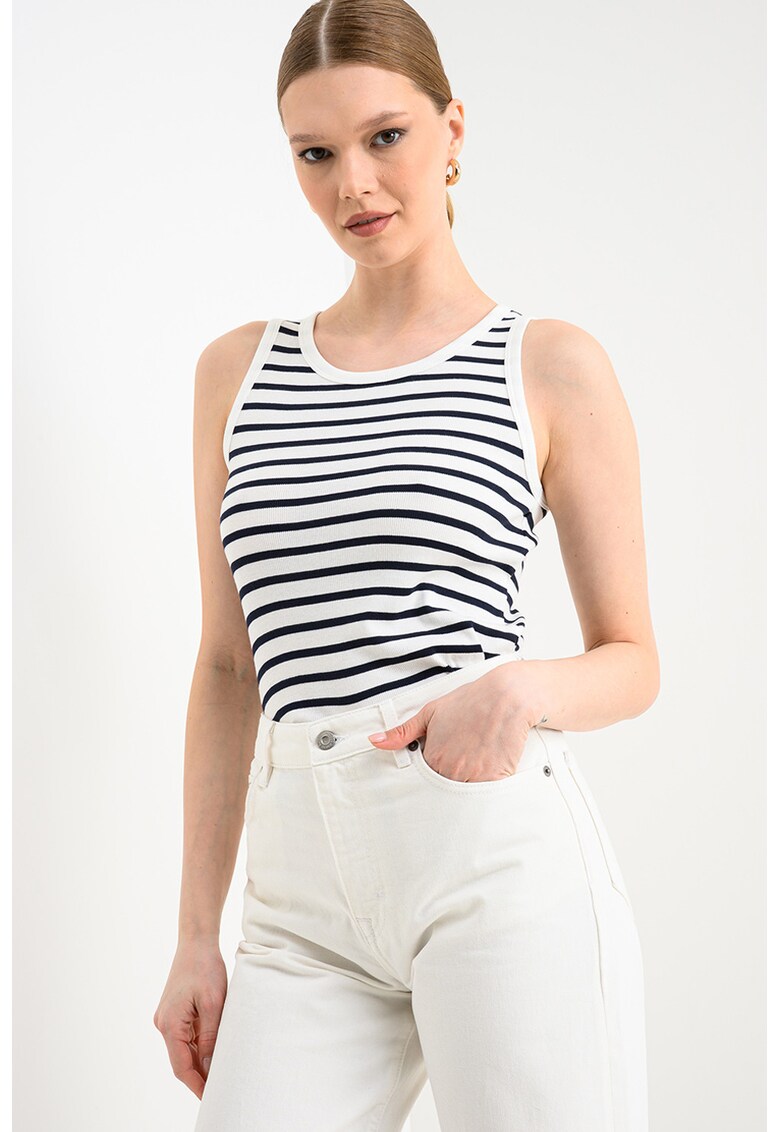 Top uni din amestec de bumbac - Negru/Alb optic