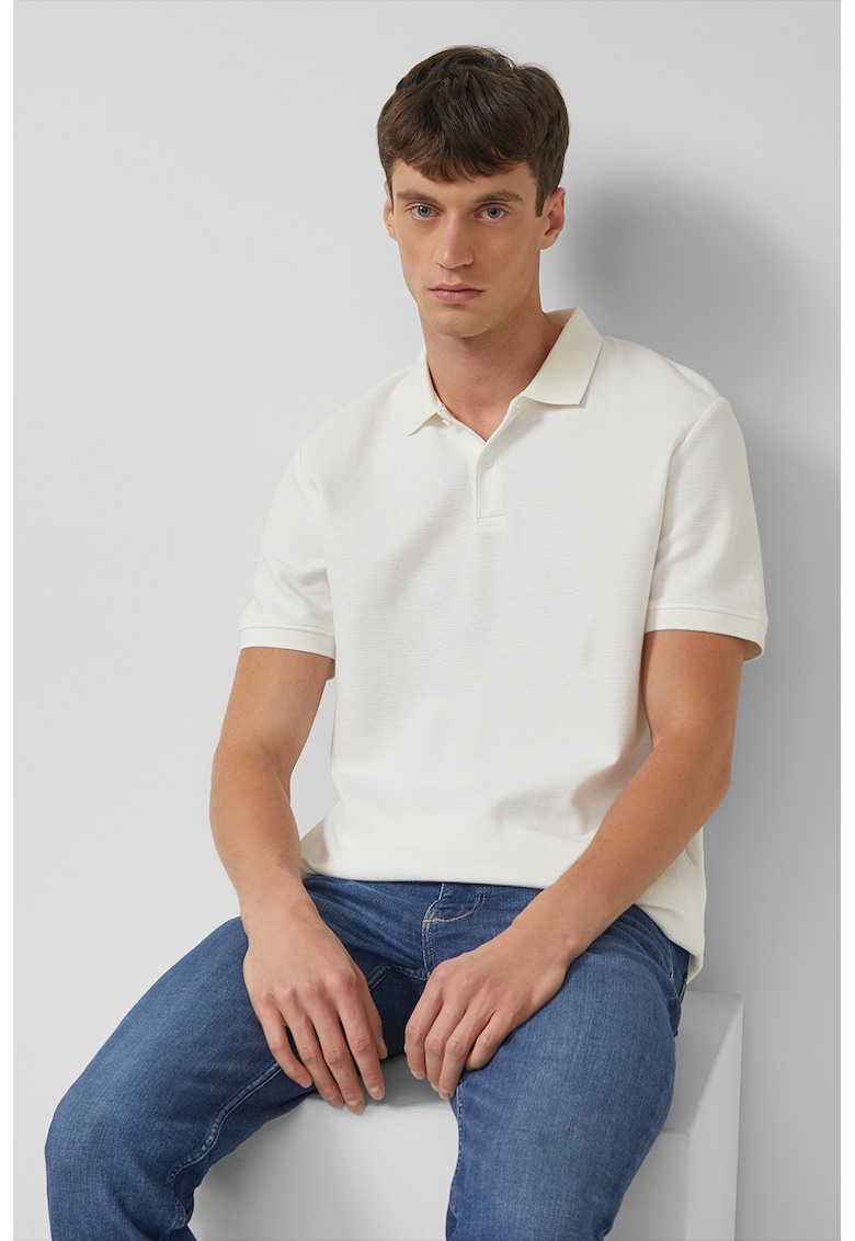 Tricou polo de bumbac - Alb murdar