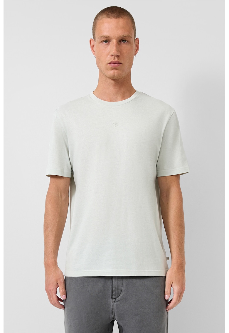 Tricou uni cu decolteu la baza gatului - Verde pal