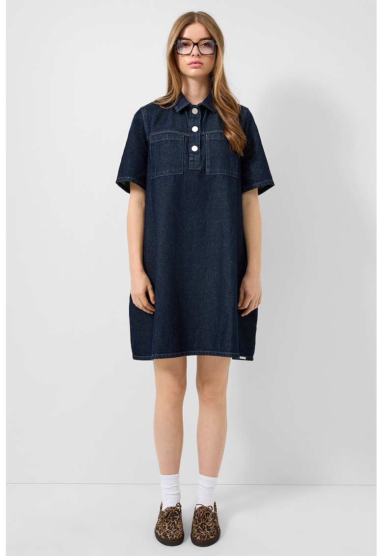 Rochie dreapta din denim - Bleumarin