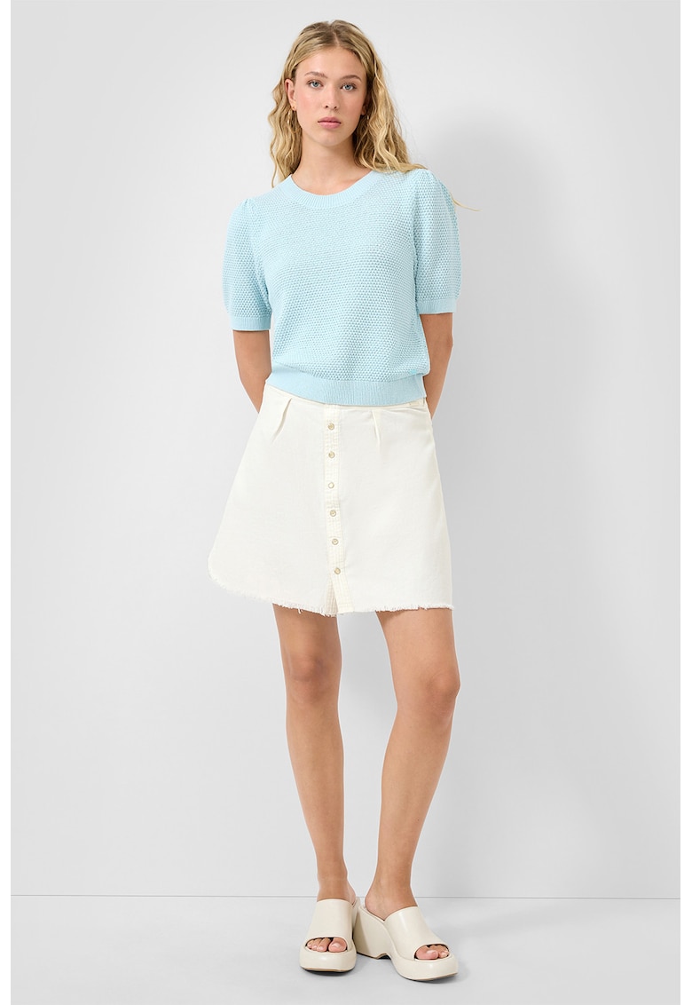 Fusta mini cu terminatii nefinisate - Alb murdar