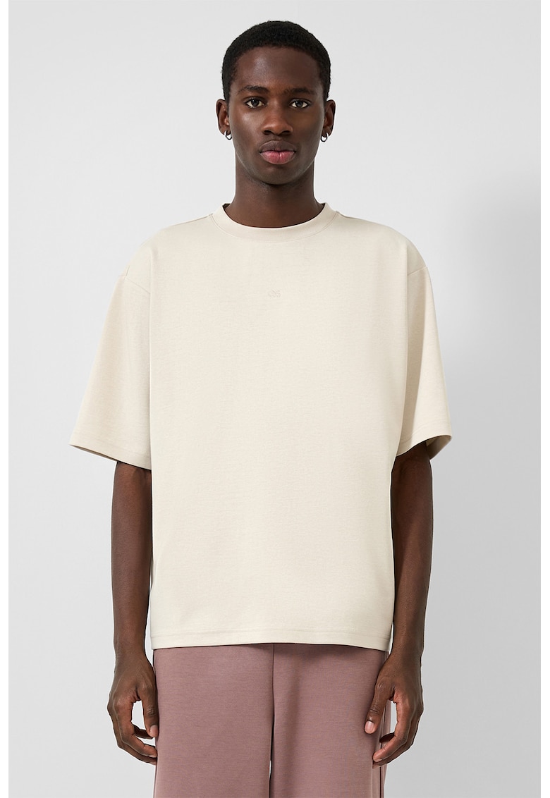 Tricou cu maneci drop - Crem