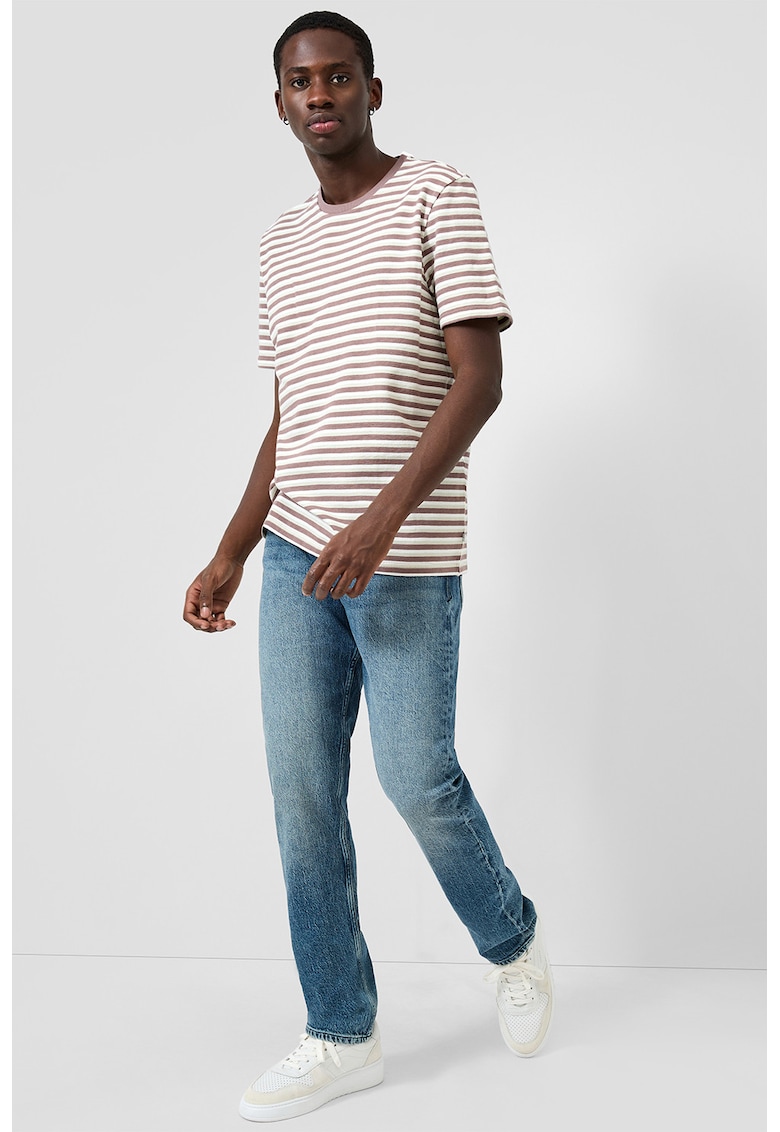 Blugi slim fit cu aspect decolorat - Albastru lavanda