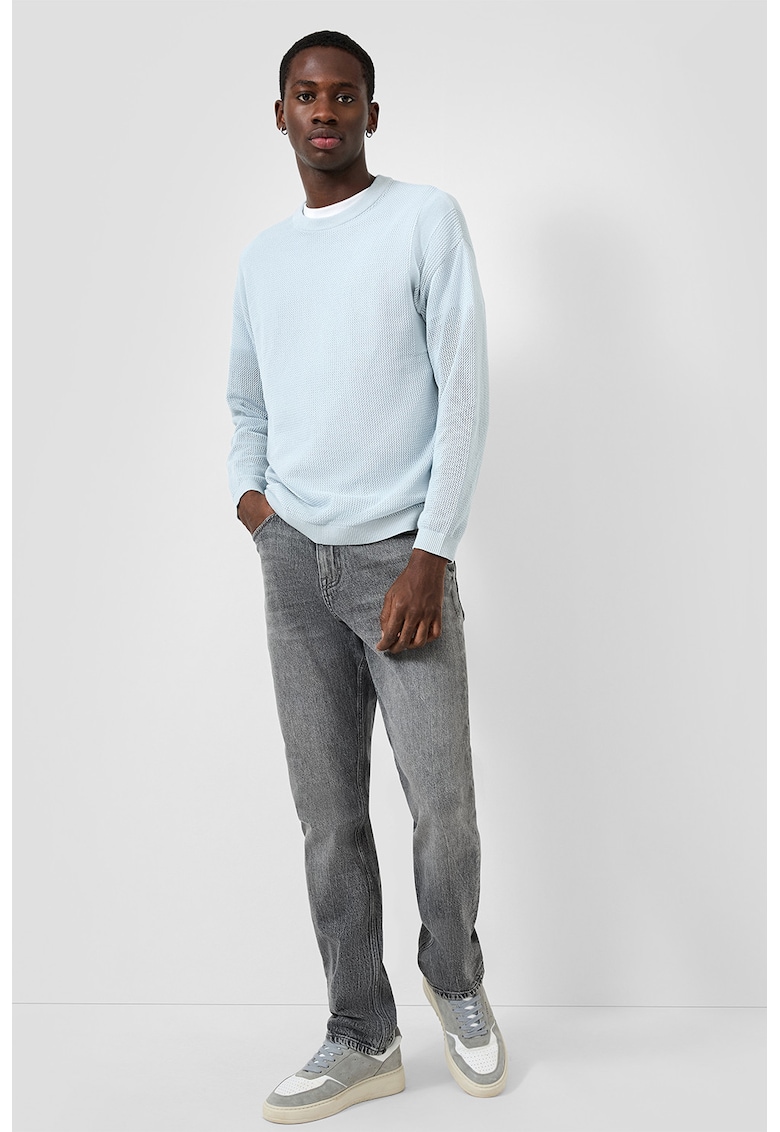 Blugi slim fit cu aspect decolorat - Gri melange