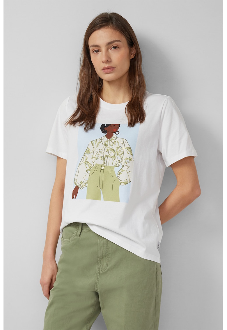 Tricou cu imprimeu grafic - Alb murdar