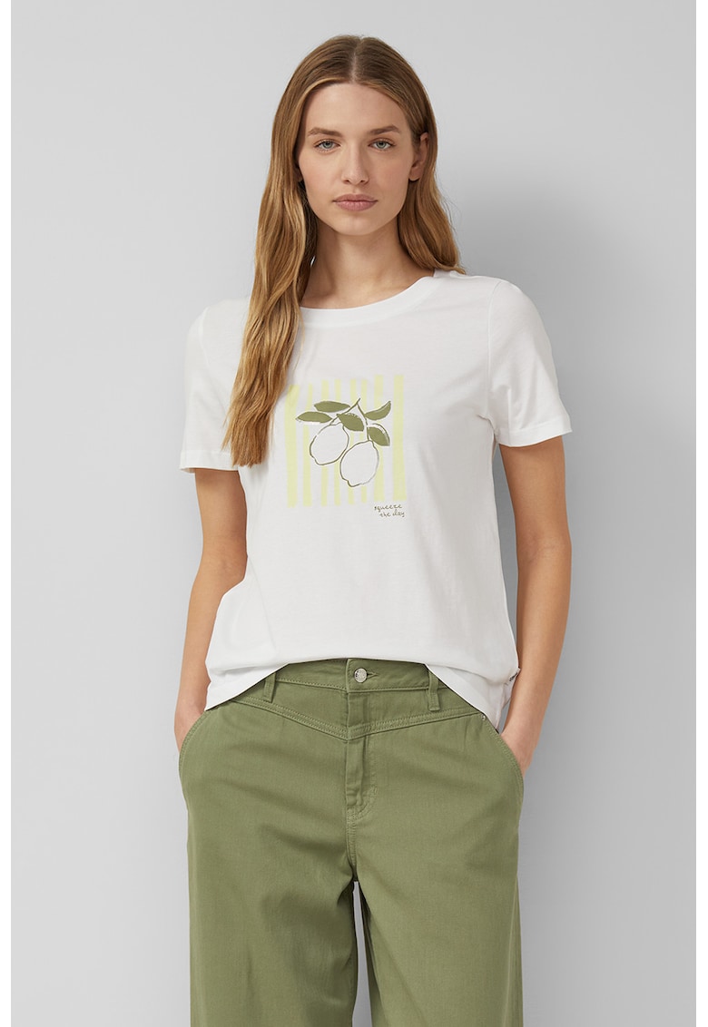 Tricou din bumbac cu imprimeu - Alb