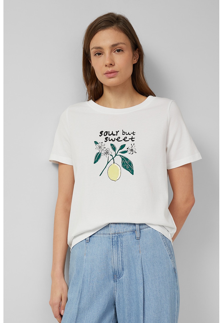 Tricou din bumbac cu imprimeu - Alb