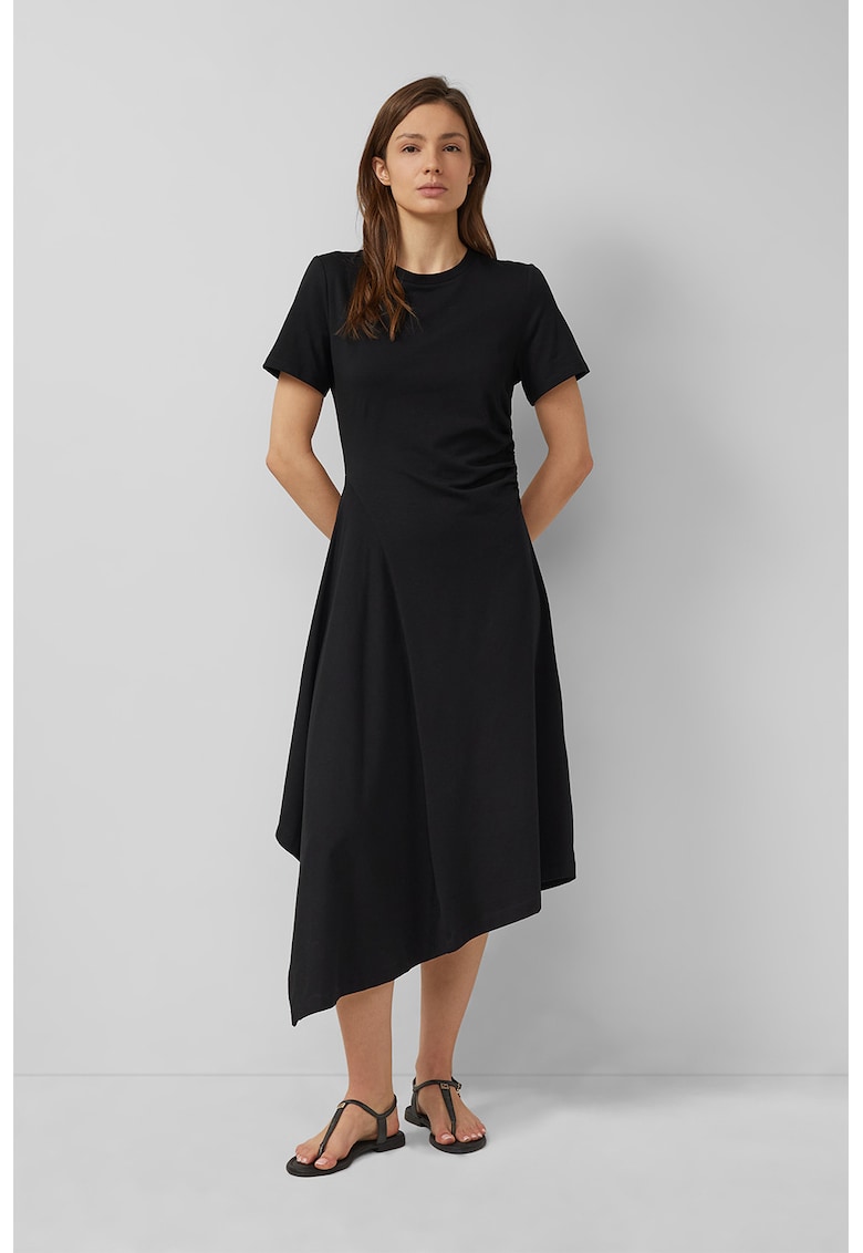 Rochie midi cu terminatie asimetrica - Negru