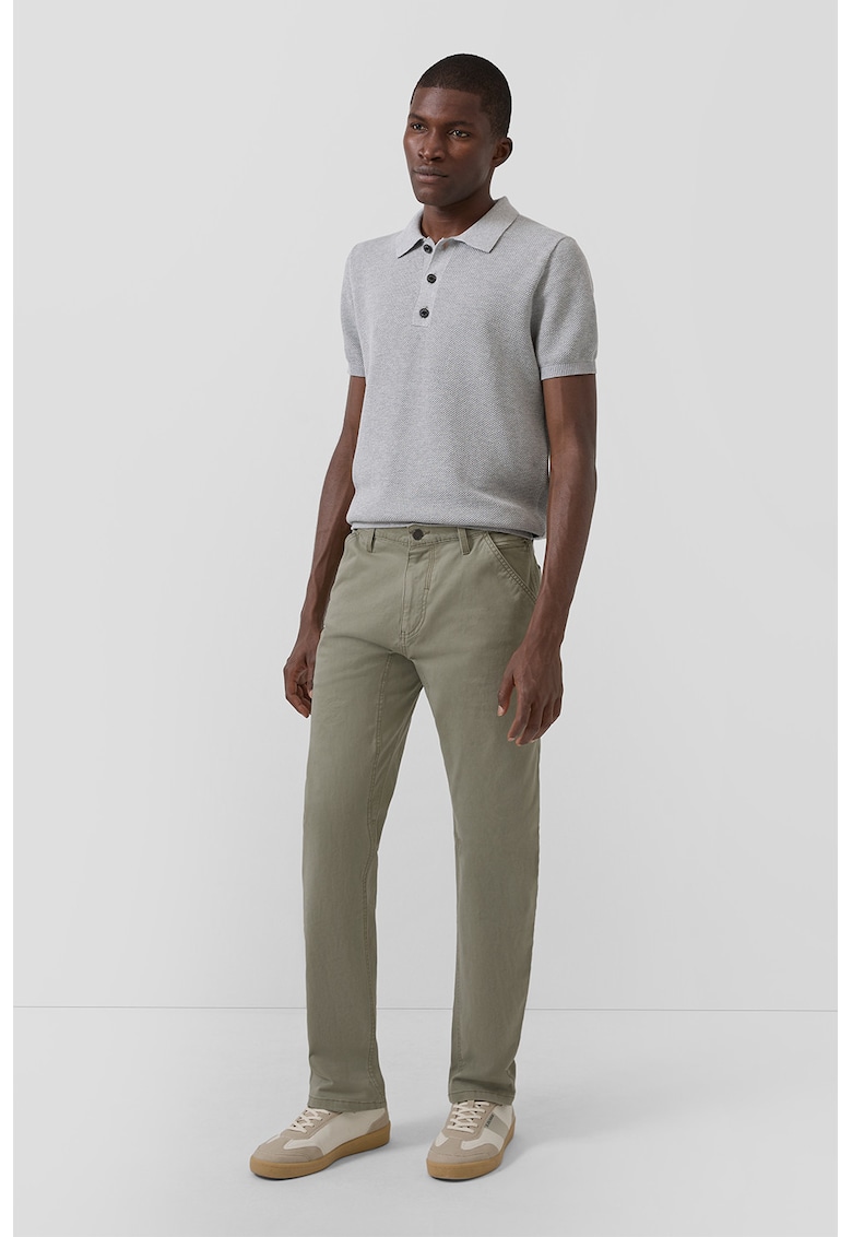 Pantaloni drepti cu talie medie - Verde deschis -