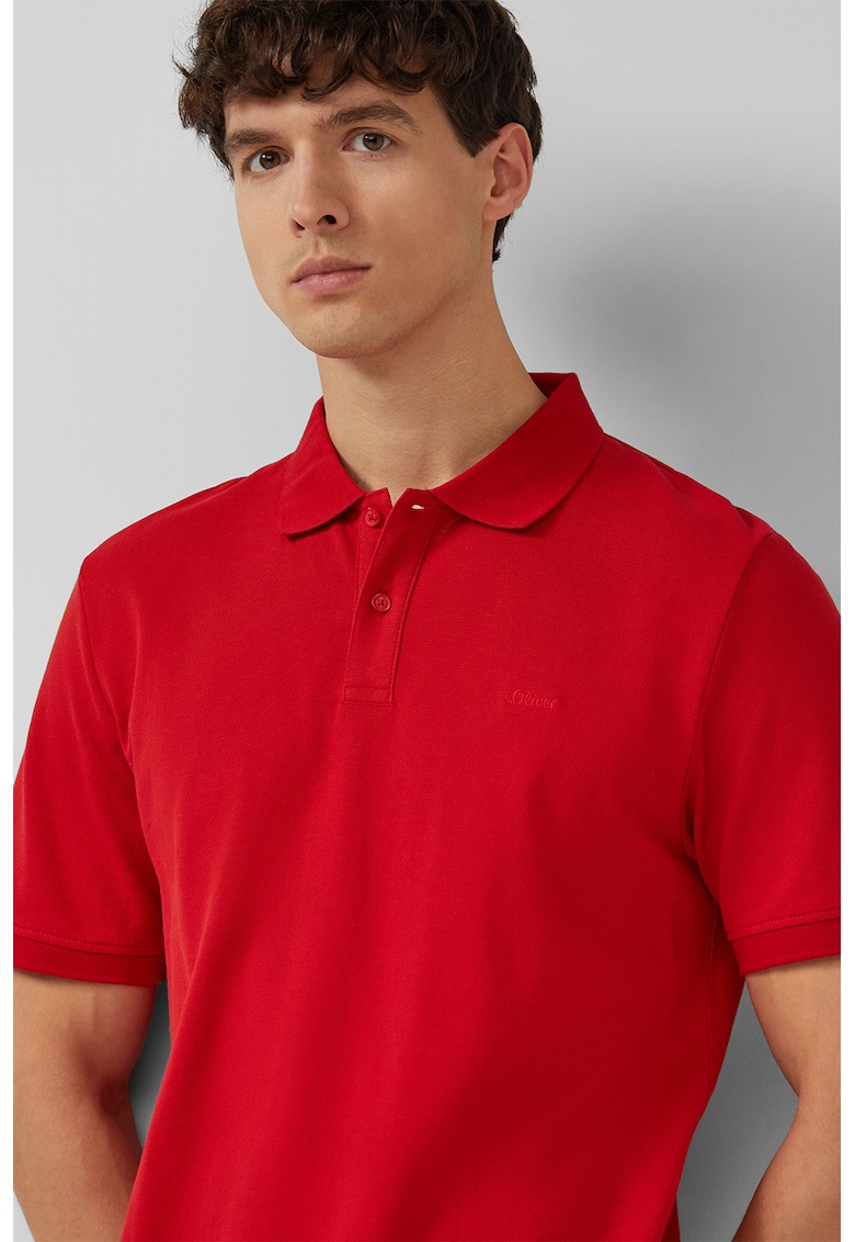 Tricou polo de bumbac pique - Rosu