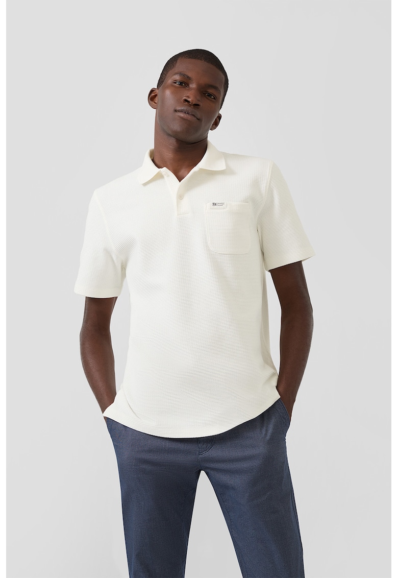 Tricou polo lejer de bumbac - Alb murdar