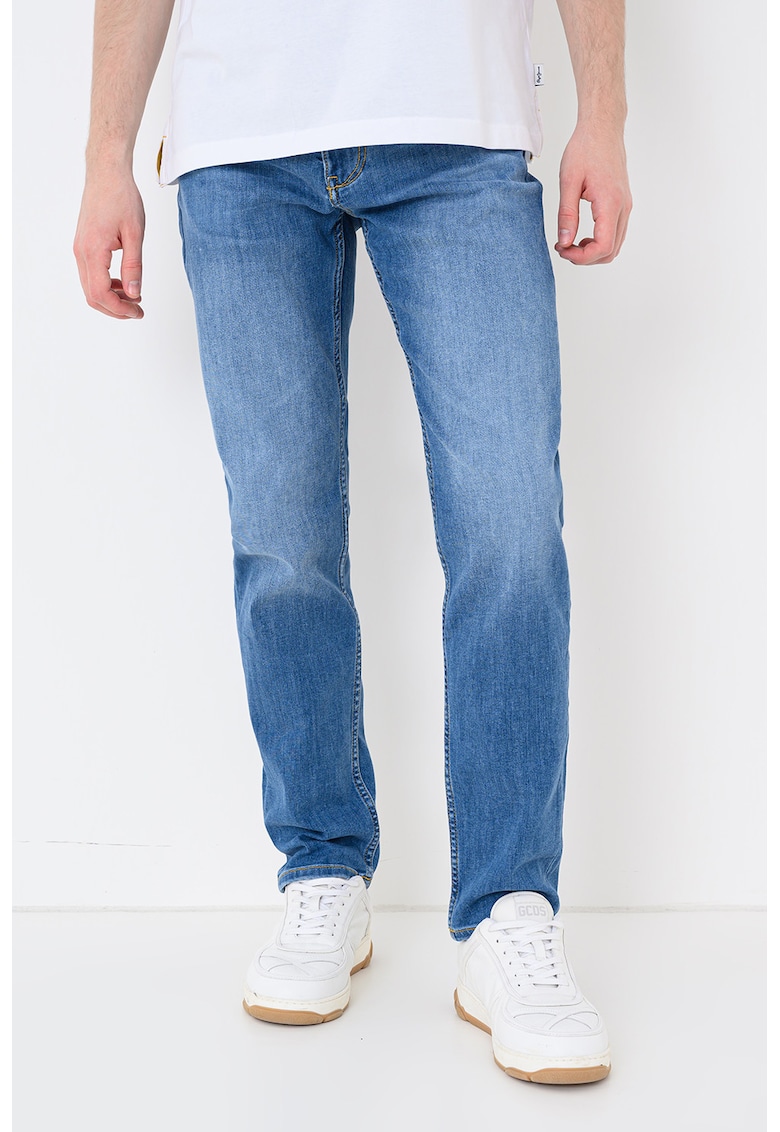 Blugi slim-fit cu aspect decolorat Nelio - Albastru pastel
