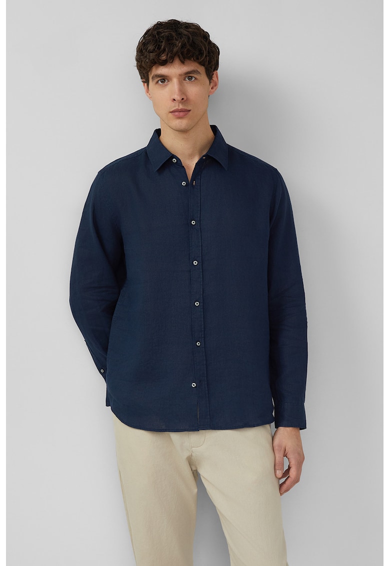 Camasa regular fit din in - Bleumarin