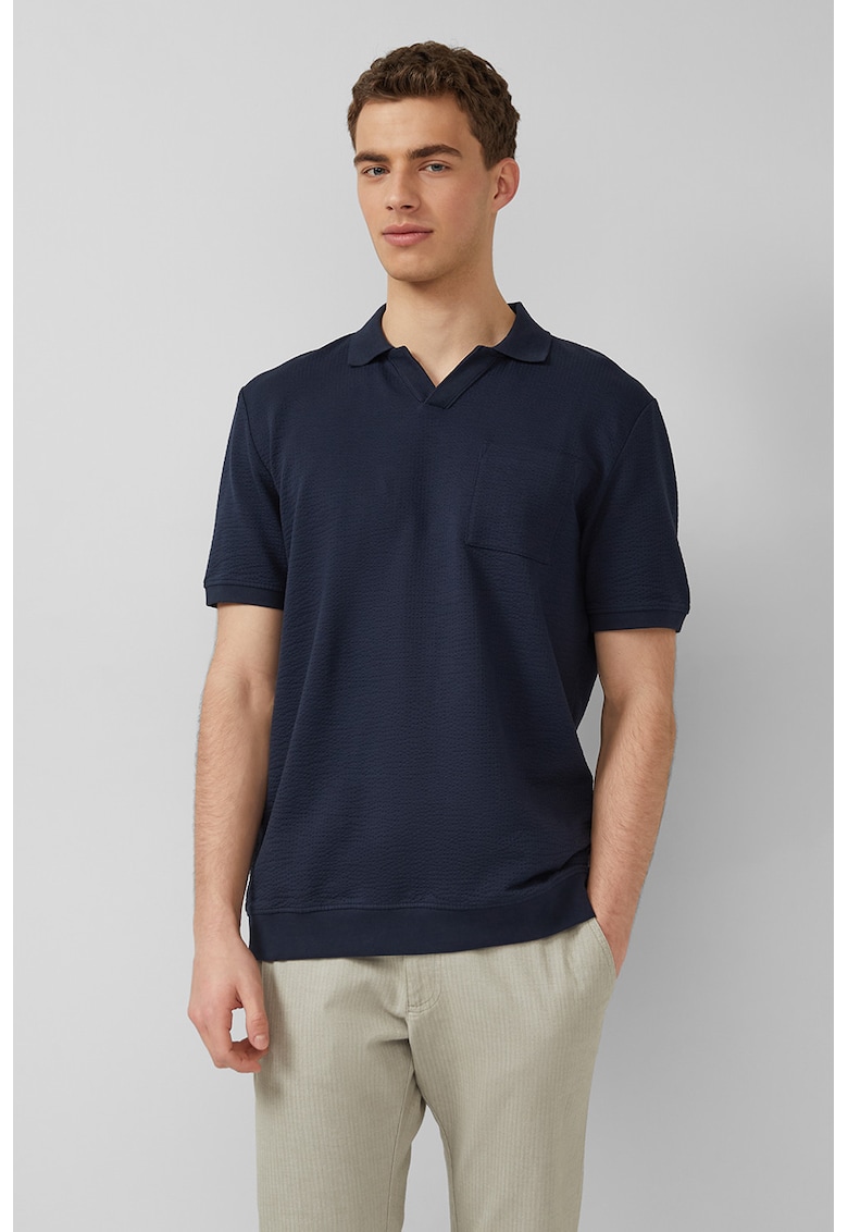 Tricou polo cu buzunar pe piept - Bleumarin