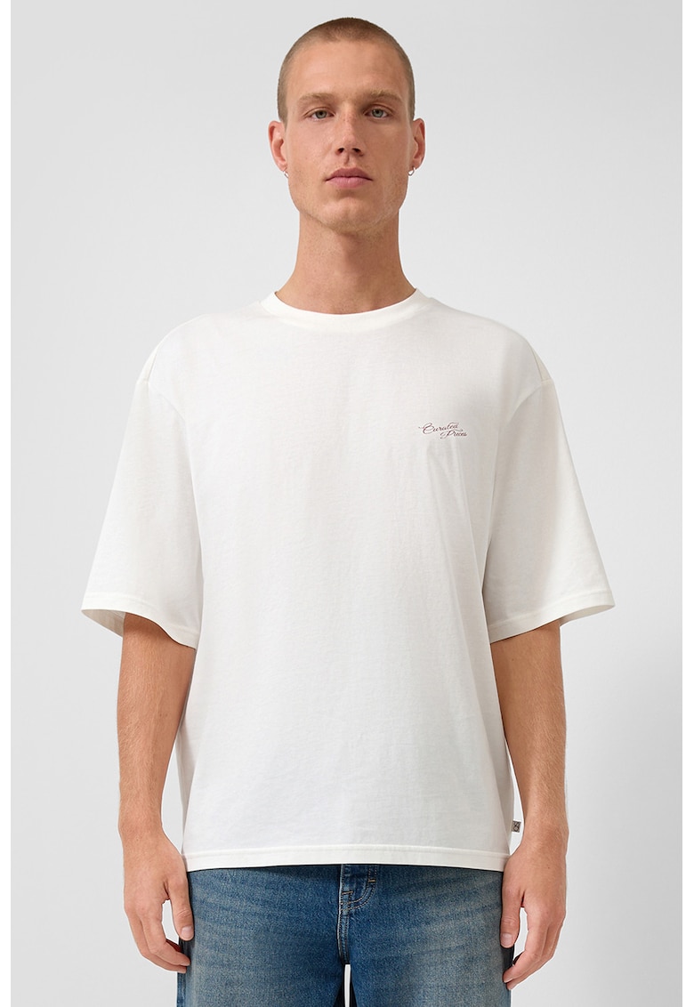 Tricou din bumbac cu imprimeu pe partea din spate - Alb optic