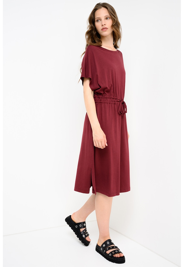 Rochie din amestec de modal cu talie ajustabila - Visiniu